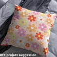 thumbnail image 2 of Homewish Kawaii Rainbow Daisy Fabric by the Yard 1 Yard,Cartoon Flower Floral Home Decor Fabric by the Yard,Yellow Orange Red Sewing Fabric For Girl Teens,Ultra Soft Home Decor, 2 of 6