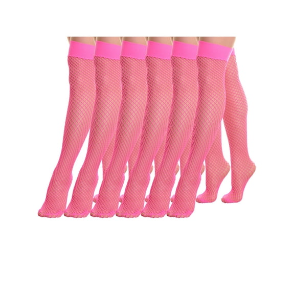 Angelina Neon Diamond Net Thigh High (1 or 6 Pack)
