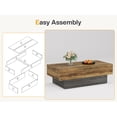thumbnail image 4 of Fnova Modern 55 Inch Rectangle Wooden Coffee Table, Large Center Table, Cocktail Tea Table for Living Room, Reception Room, Office, Apartment, 4 of 11