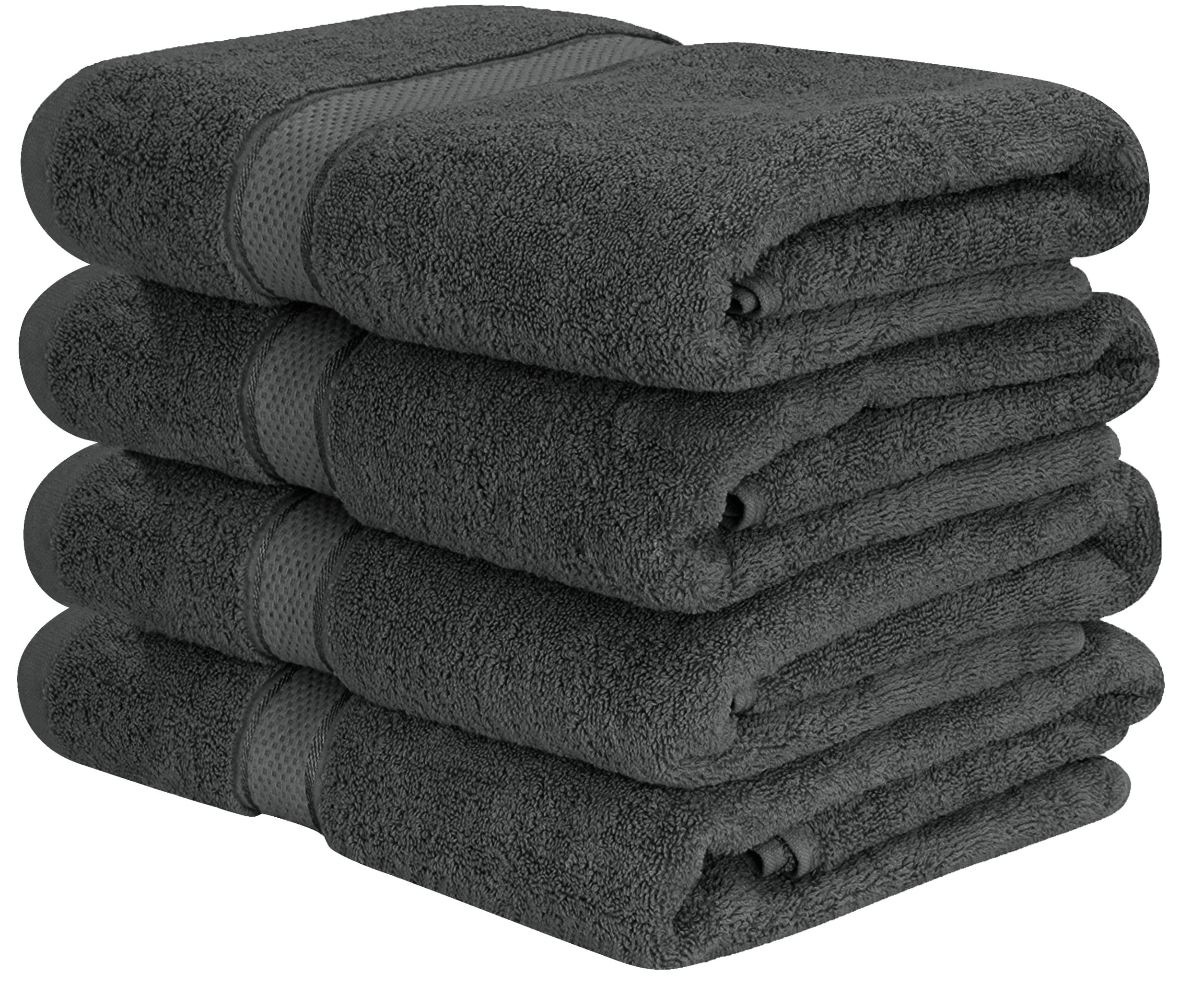 Bath Towels 4 Pack Towel Set 27 x 54 Inches Cotton Soft 600 GSM Utopia Towels 
