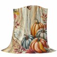 thumbnail image 6 of Pumpkins Abstract Blanket Soft Cozy Warm Throw Blanket for Couch, Plush Fuzzy Flannel Fleece Blankets for Sofa, Thanksgiving Maple Leaves Vintage Bed Blankets Lightweight Gifts for Women, 50"x80", 6 of 9