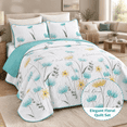 Flquilt Set Queen Aqua Blue Bedspread Coverlet 3 Pieces - Walmart.com