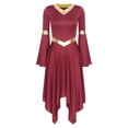 thumbnail image 4 of Alvivi Women's Praise Worship Dance Dress Lyrical Dance Costume Liturgical Dancewear Burgundy M, 4 of 7