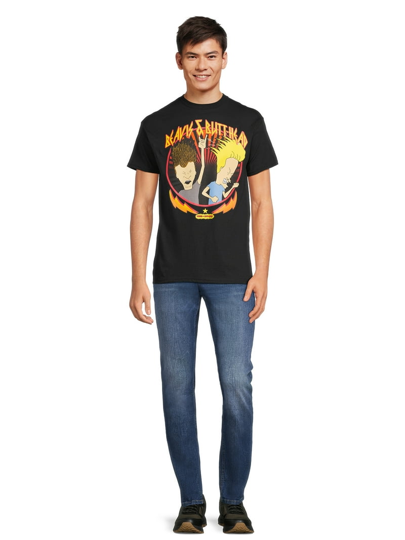Beavis and Butt-Head Tシャツ Lサイズ ブラック Beavis and Butt-Head Rock Heads Womens Oversized T-Shirt