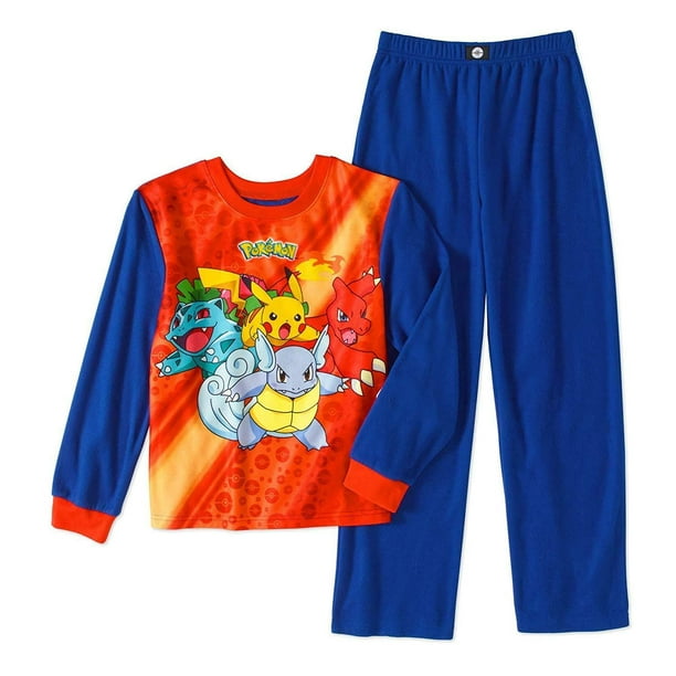 gisteren knijpen Medewerker Pokemon 2 PC Flannel Long Sleeve Pajama Set Boy Size 10/12 - Walmart.com