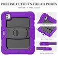thumbnail image 7 of XYX For iPad Pro 11 inch Case 2024 (M4), 3in1 Heavy Duty Shockproof Tablet Case with Stand, Shoulder Strap, Purple, 7 of 7