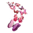 thumbnail image 7 of 12pcs 3D Butterfly Wall Stickers Butterfly Removable Fresco Sticker Art Decals for Home Room Decoration Purple, 7 of 7