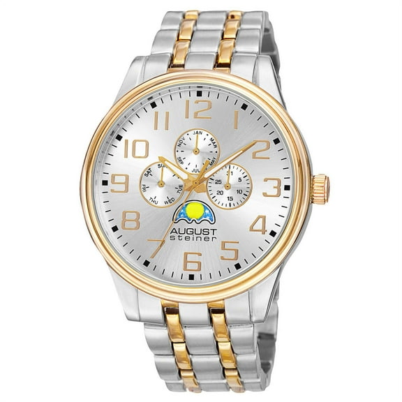 Men's Quartz Multifunction Alloy Two-Tone Bracelet Watch