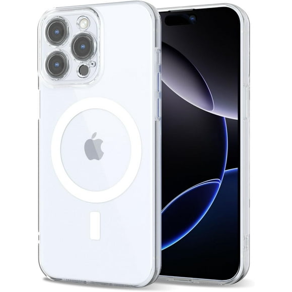 AIR-for iPhone 16 Pro Max Case Clear Compatible with Magsafe, Transparent Magnetic Magnet Mag Case, Cute Slim Thin Silicone Grip & Shockproof Camera Cover Drop Protection Bumper, Clear