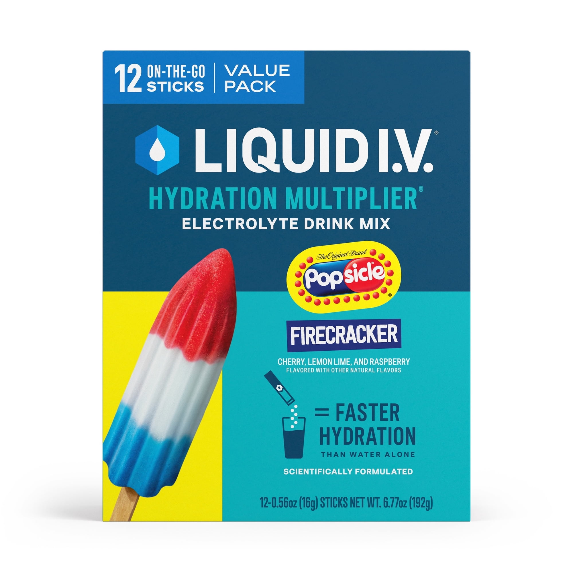 Liquid I.V.® Popsicle Firecracker Hydration Multiplier® Powdered Electrolyte Drink Mix, 12 Count Packets