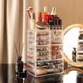 thumbnail image 3 of Cq acrylic Makeup Organizer Skin Care Large Clear Cosmetic Display Cases Stackable Storage Box With 11 Drawers For Vanity,Set of 4 C104, 3 of 3