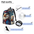 thumbnail image 3 of Easygdp Surreal Bald Eagle Gentleman Durable Canvas Laptop Backpack,Water-Resistant,Adjustable Shoulder Strap,Large Capacity,Lightweight, Fits 15-17in Laptops for School,Work,Travel-Small, 3 of 5