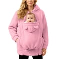 thumbnail image 6 of NIEWTR Women Hooded Sweatshirt Fleece Zip Up Baby Wearing Jacket Maternity Winter Coat Thicken Baby Wearing Clothes, 6 of 7