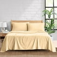 thumbnail image 2 of King Size Sheet Set, 600 Thread Count, 100% Pima Cotton – Soft & Durable Bedding Deep 14-16 Inch Mattresses, Soft & Durable Bedding King Size (Stripe, Beige), 2 of 5