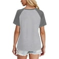 thumbnail image 4 of Womens Tops Womens T Shirts Short Sleeve Color Block Loose Fit Casual Summer Tops Comfy Blouses Basic Tees Shirts for Women, 4 of 6
