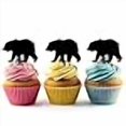 thumbnail image 2 of Bear Silhouette Acrylic Cupcake Toppers 12 pcs, 2 of 2