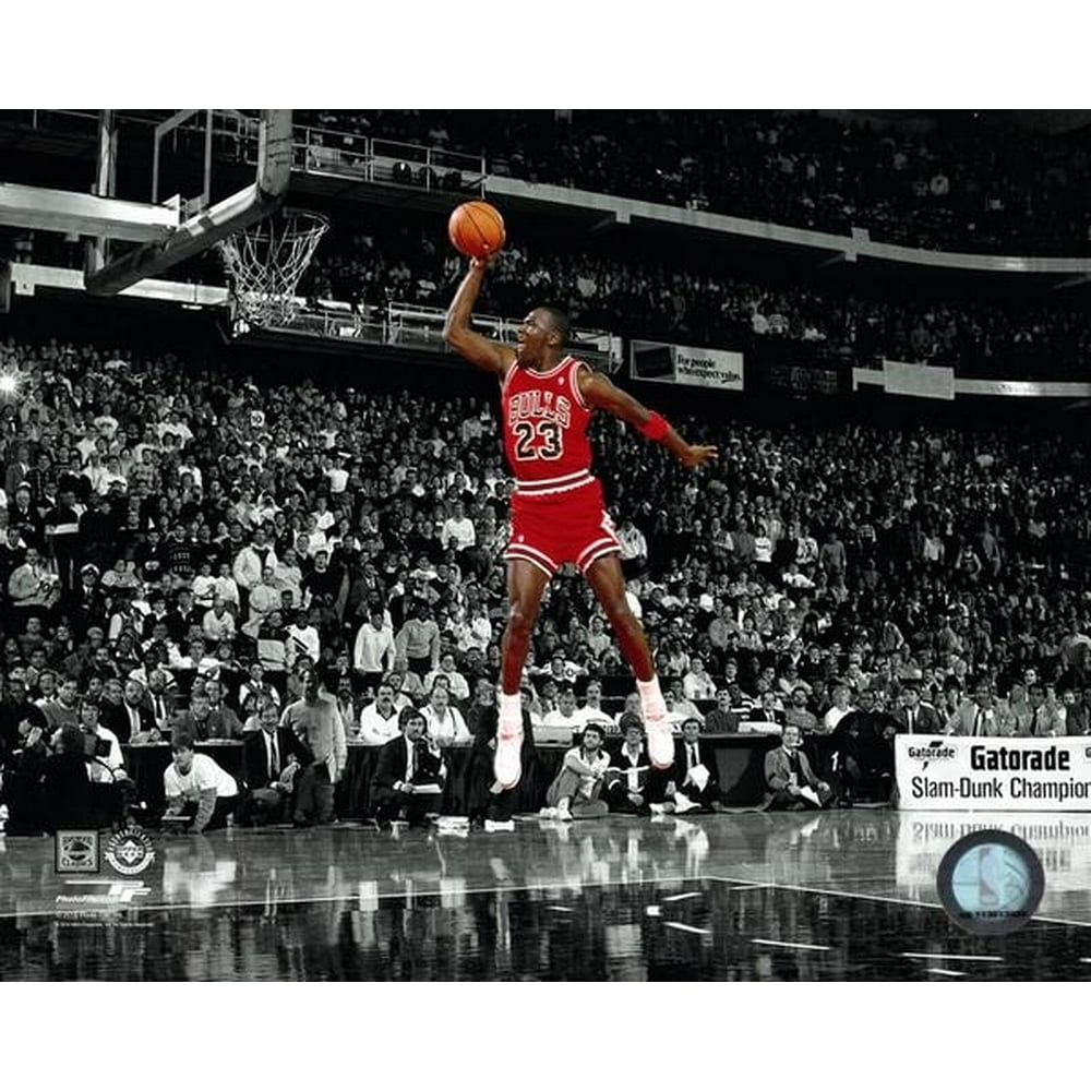 Michael Jordan 1988 NBA Slam Dunk Contest Action Spotlight Photo Print