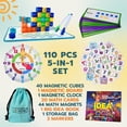 thumbnail image 2 of Juego de bloques magnéticos OLEZAR de 40 piezas con tablero y kit de matemáticas para niños de 4 a 8 años, 2 of 8