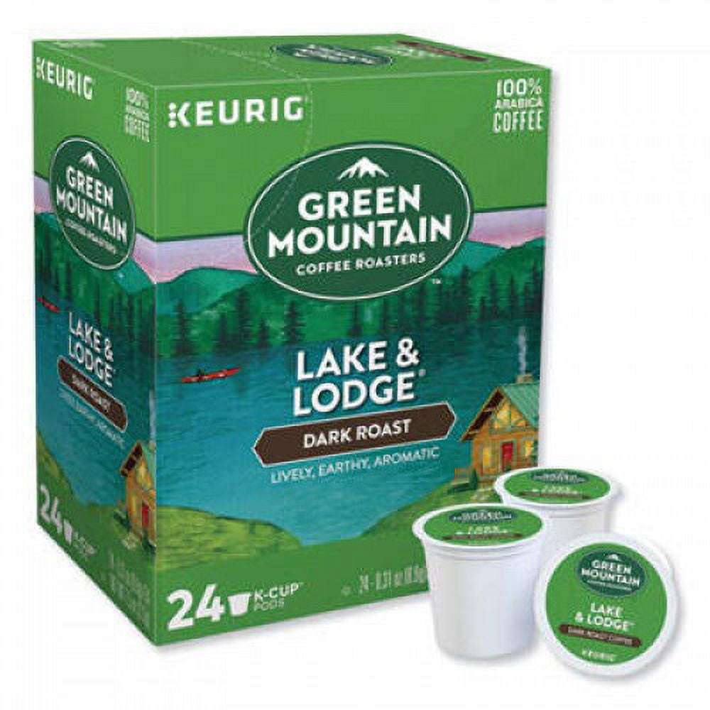 Keurig Lake and Lodge Coffee K-Cups, Medium Roast, 24/Box, Each