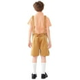 thumbnail image 5 of Childrens Performance Costume Short Sleeved Checkered Top Suspender Shorts Traditional Role-Playing Ethnic Costume Set, 5 of 5