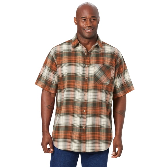 KingSize Men's Big & Tall Short Sleeve Flannel Shirt