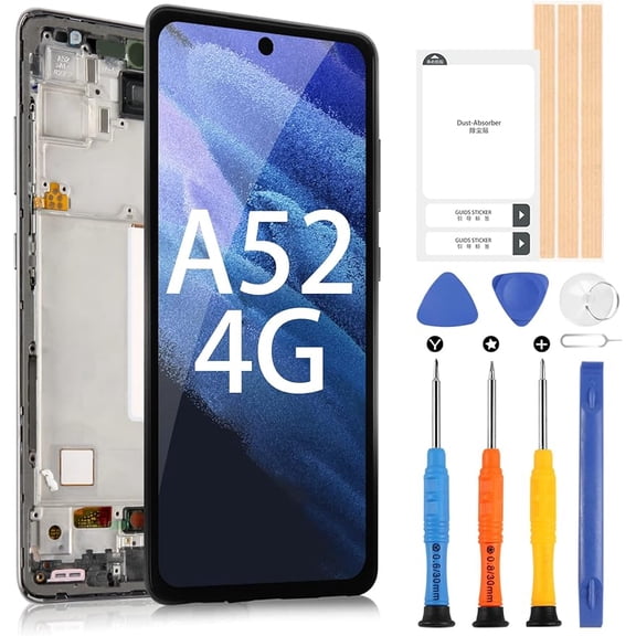 LCD Display for Samsung Galaxy A52 4G LCD SM-A525F SM-A525F/DS SM-A525M SM-A525M/DS Screen Replacement with Frame Touch Screen Digitizer