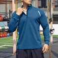thumbnail image 4 of Mlzmgr Athletic Shirts Men 1/4 Zipper Stand Collar Long Sleeve Breathable Fitness Shirts Workout Gym Running Mens Tops, 4 of 5