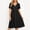 Black, variant on Wedding Dresses for Ladies Bride Prom Trendy Casual V-Neck Short Sleeve Loose Knee-Length Midi Dress Army Green XL