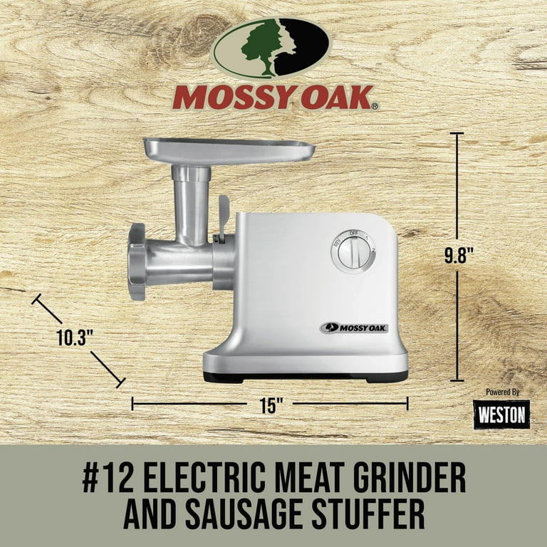 Mossy Oak #12 Electric Meat Grinder & Sausage Stuffer with 2