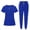 Blue, variant on Axiiglly Scrubs for Women Set V Neck Scrub Tops & Drawstring Elastic Waist Jogger Pants Nursing Uniform Scrub Suits, S-2XL