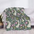 thumbnail image 3 of Rateoe Retro Bunny Floral Pattern Flannel Throw Blanket, Ultra-soft Blanket for Bed, Couch, Car, Hypoallergenic Anti-pilling blanket-50"x40"(Horizontal), 3 of 6