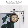 thumbnail image 2 of Reloj De Pared Retro Reloj De Pared De Hierro Reloj Colgante De Doble Cara Reloj Decorativo Silencioso Reloj De Pared Con Pilas Para El Hogar Pasillo Café Restaurante sonducket HA025243-01, 2 of 5
