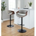 thumbnail image 3 of Symphony Adjustable Bar Stool, Black Bar Stools, Bar Chairs, Swivel Bar Stools, Bar Stools Set of 2, Bar Height Stools Set of 2 (Walnut Wood, Grey), 3 of 6