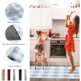 thumbnail image 5 of Easter Kitchen Rugs and Mats 2 Pieces Blue Buffalo Plaid Runner Rug Sets White Check Soft Comfort Standing Kitchen Mats for Floor Absorbent Area Rugs Carpet Farmhouse Cushioned Doormat Home Decor, 5 of 6