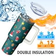 thumbnail image 3 of Holiday Winter 40oz Christmas Tumbler with Handle and Straw, Snowflakes Festive Coffee Cup, Insulated Stainless Steel Mug, Gifts for Women, 3 of 4
