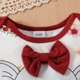 thumbnail image 4 of TOWED22 Baby Girl Clothing 3Pcs Outfits: Romper Bodysuit, Shorts, Headband Shorts Set Red,9-12 M, 4 of 9
