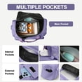 thumbnail image 5 of DAKIMOE Travel Duffle Bag for Women Men, Weekender Overnight Bags Carry on Gym Bag with Wet Pocket/Adjustable Strap/Shoe Compartment, Foldable Waterproof Duffel Tote for Plane Sports Dance, Purple, 5 of 10
