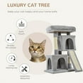 thumbnail image 4 of PawHut Cat Tree Tower with Plush Sisal Perch, Light Grey, 4 of 9