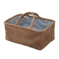 thumbnail image 2 of Cesta de tela plegable con asas para organizar el hogar | Cesto de tela plegable para juguetes, ropa y artículos varios | Blanco o marrón, 2 of 6