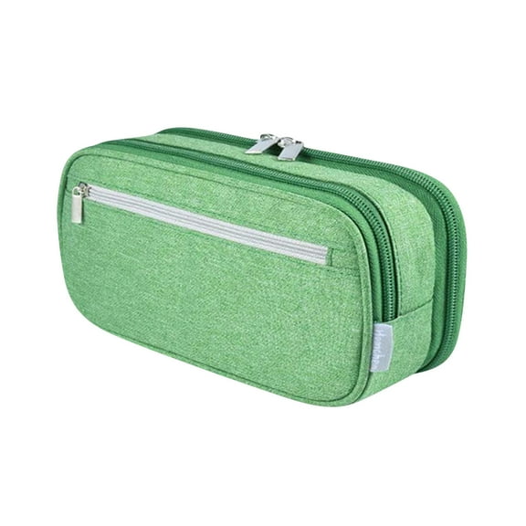 UttpKLBx Stationery Pen Bag Plastic Hard Pencil Case Aesthetic Pencil Pouch Standing Pencil Pouch, Organizer Pencil Bag (Green)