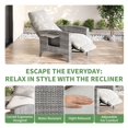 thumbnail image 4 of Fauteuil Inclinable de Patio - Chaise d'Extérieur Réglable en Osier Gris avec Coussin Gris et Table d'Appoint pour Jardin/piscine/balcon (Lot de 1), 4 of 7