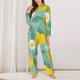 thumbnail image 2 of Fotbe Lemons Chamomile Flowers And Leaves Conjunto de Pijama de Manga Larga para Mujer con Estampado, Ropa de Dormir de 2 Piezas, Conjunto de Casa Suave y Cómodo con Bolsillos-Medium, 2 of 7