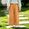 thumbnail image 6 of Girls Relaxed Fit Wide Leg Pants High Elastic Waist Loose Trousers Casual Daily Wear Bottoms for Teen 1-7Y, 6 of 9