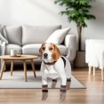 thumbnail image 6 of Unique Bargains 4Pcs Non-Slip Dog Socks with Sticky Tapes for Hardwood Floors Brown L, 6 of 7