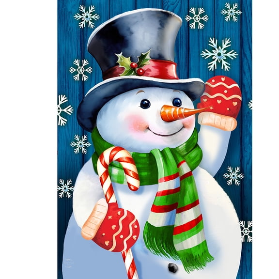 Briarwood Lane Winter Garden Flag 12x18 For Outdoor Candy Cane Snowman For Winter Garden Flag Flags For Outside