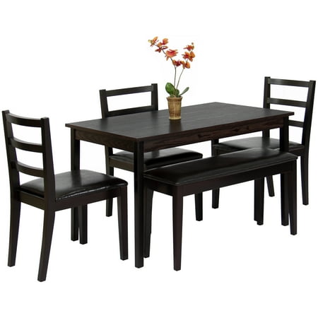 Best Choice Products 5 Piece Wood Dining Table Set W Bench 3 Chairs Dinette Brown Best Choice Products 5 Piece Wood Dining Table Set W Bench 3 Chairs Dinette Brown