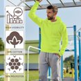 thumbnail image 5 of High Visibility Safety Green Hooded Sweatshirt For Men | Heavy Blend Fleece Pullover Hi Vis Hooded Cowl Neck, 8oz, 50/50 Cotton/Polyester, Size S, 5 of 6