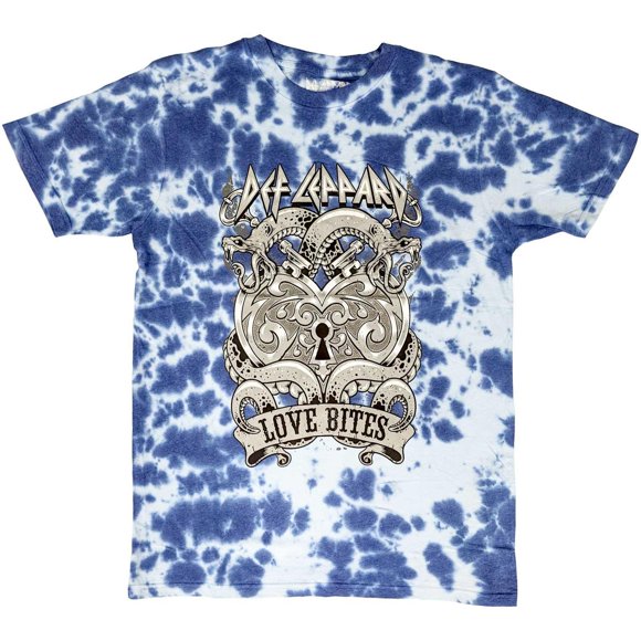 Def Leppard T-Shirt Teinture sur Nœuds Adulte Love Bites