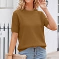 thumbnail image 7 of Hearthz Short Sleeve Sweater Tops for Women Knit Pullover Tops Trendy Crew Neck Womens Shirt Business Casual Lightweight Women's Tunics, 7 of 7