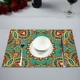 thumbnail image 1 of EREHome Ensemble de 2 Sets de Table Mandala Hippie, Tapis de Table Fleurs Colorées 12x18 Pouces, 1 of 5